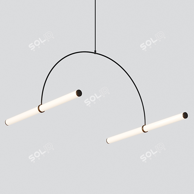 Elegant Tube Pendant Lamp 3D model image 3