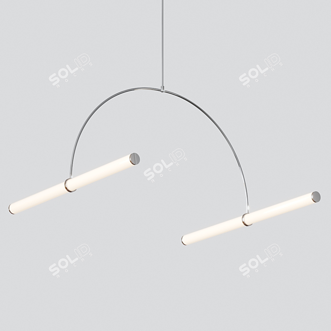 Elegant Tube Pendant Lamp 3D model image 4