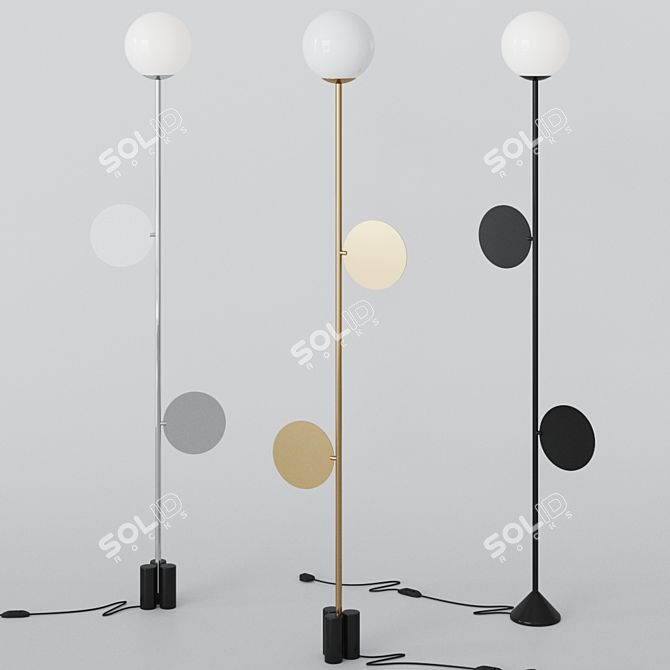 Sleek Plates Floor Lamp 3D model image 1