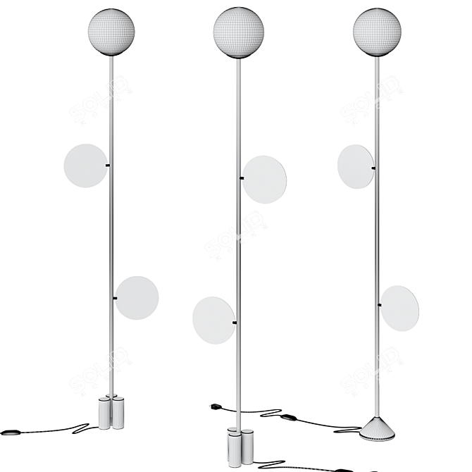 Sleek Plates Floor Lamp 3D model image 3