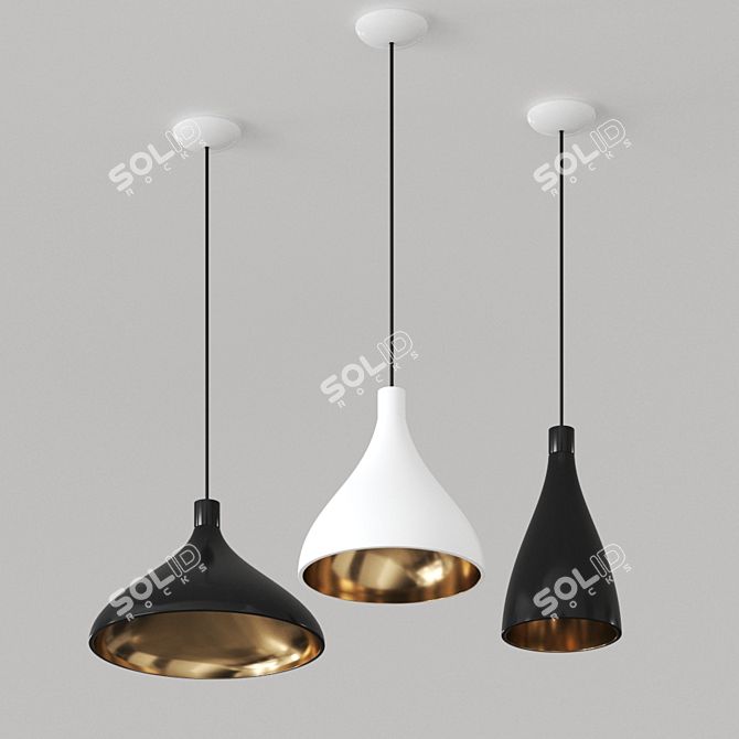 Sleek Swell Pendant Light 3D model image 2