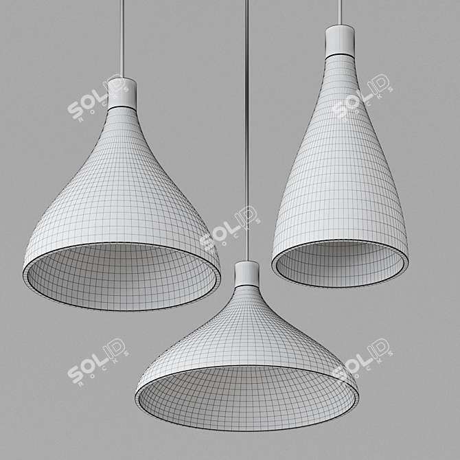 Sleek Swell Pendant Light 3D model image 3