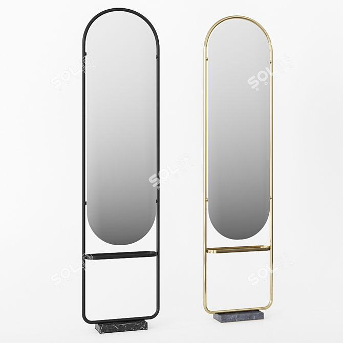 Sleek Angui Floor Mirror: Danish Design Excellence 3D model image 1