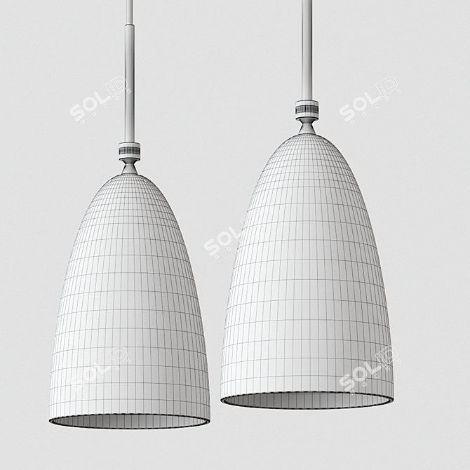 Sleek Andorra Red Pendant 3D model image 3