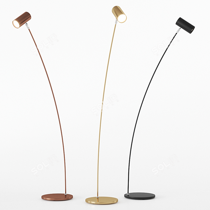 Sleek Scandinavian Puck Floor Lamp 3D model image 1