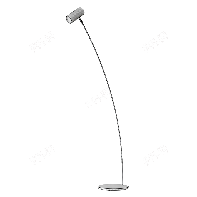 Sleek Scandinavian Puck Floor Lamp 3D model image 3