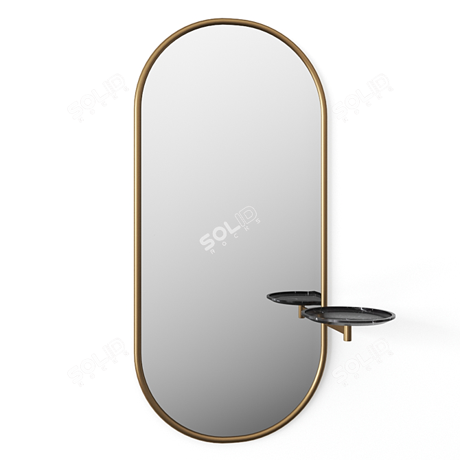 Sp01 Michelle Oval Metal Mirror 3D model image 1