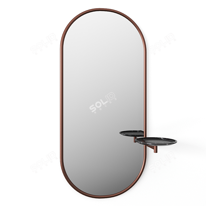 Sp01 Michelle Oval Metal Mirror 3D model image 3