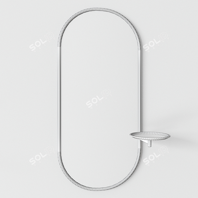 Sp01 Michelle Oval Metal Mirror 3D model image 4