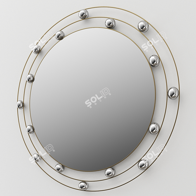 Galactic Round Brass Mirror 3D model image 1