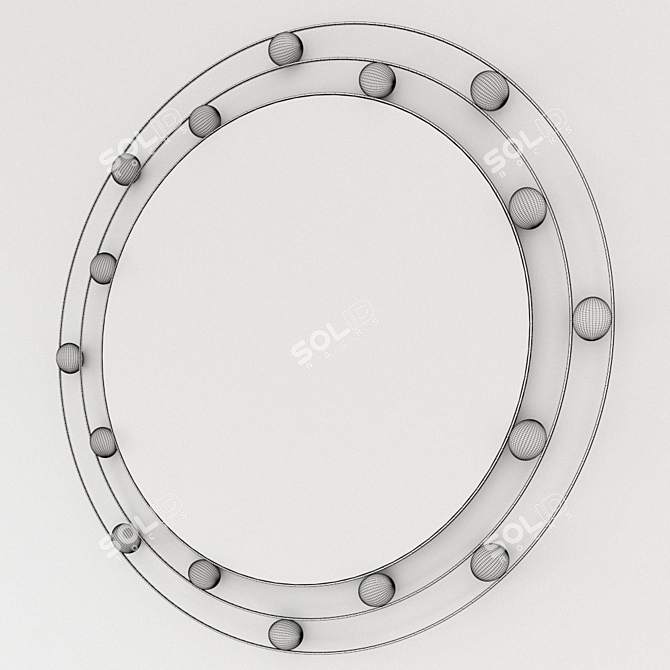 Galactic Round Brass Mirror 3D model image 3