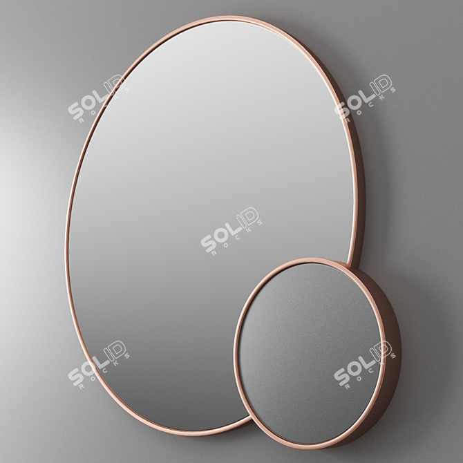 Elegant Amalfi Brass Mirror 3D model image 2