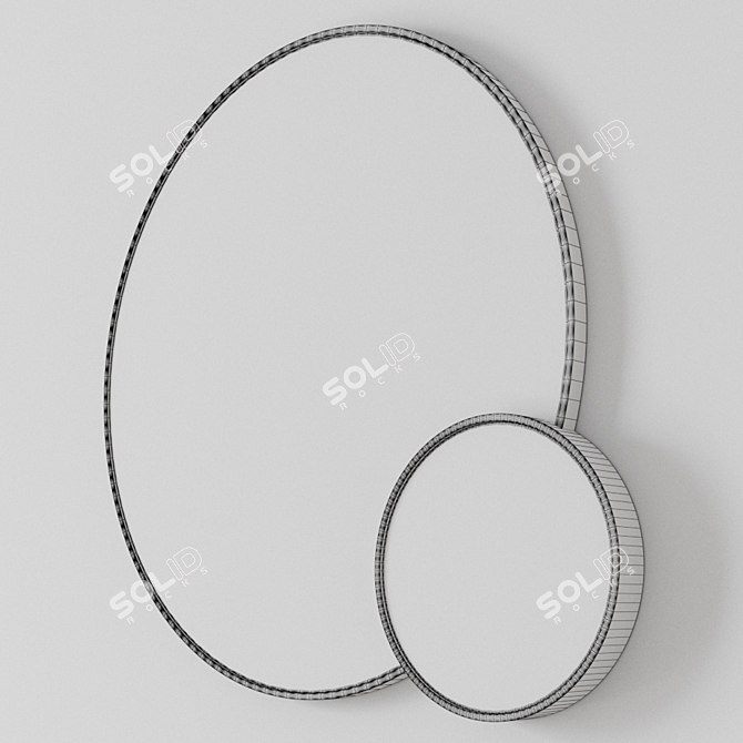 Elegant Amalfi Brass Mirror 3D model image 4