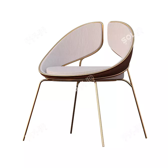 Elegant Hyuko Chair - Corona Renderer 3D model image 1