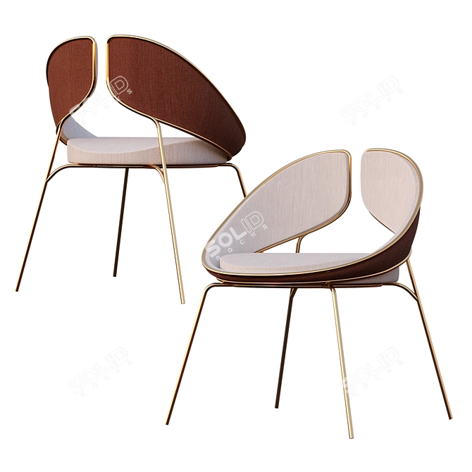 Elegant Hyuko Chair - Corona Renderer 3D model image 2