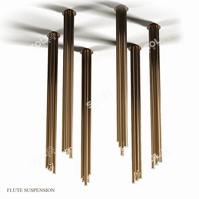  Elegant Flute Suspension: Musical Masterpiece 3D model image 2