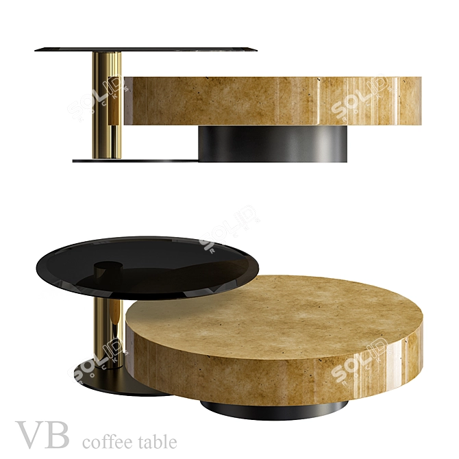 Modern VB Coffee Table (1763mm) 3D model image 1