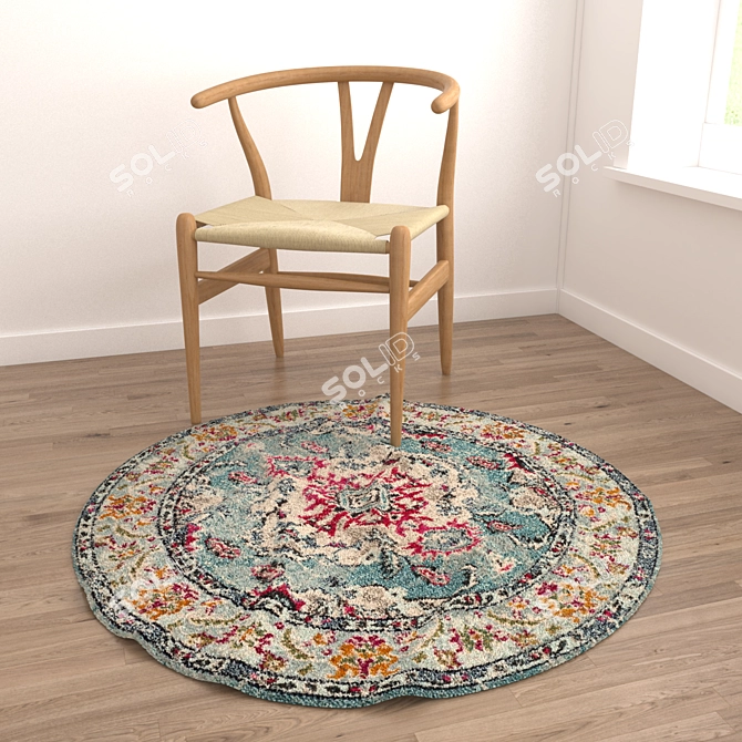 Round Rug Set: Versatile and High-Quality 3D model image 4