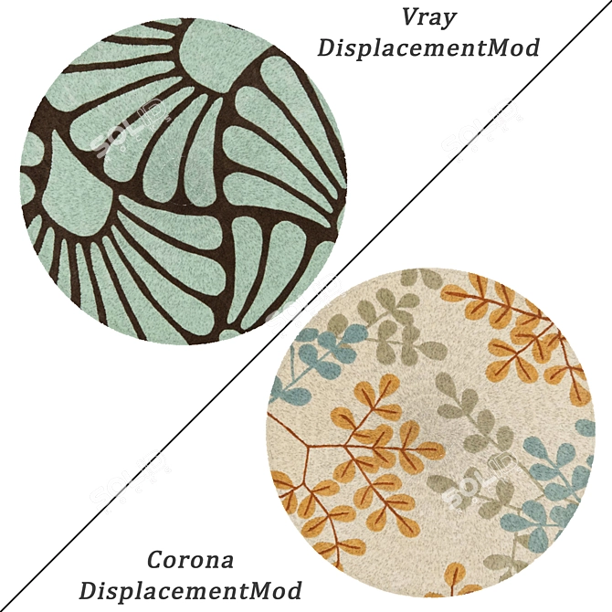 Round Carpets Set 218: Versatile and Stunning 3D model image 2