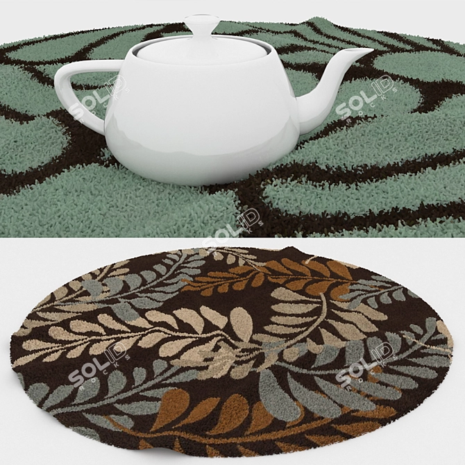 Round Carpets Set 218: Versatile and Stunning 3D model image 3