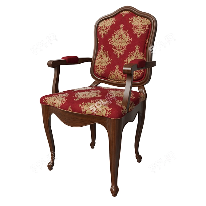 Elegant Wood Chair: 3 Textile Options 3D model image 2