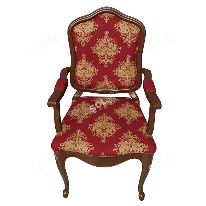 Elegant Wood Chair: 3 Textile Options 3D model image 3