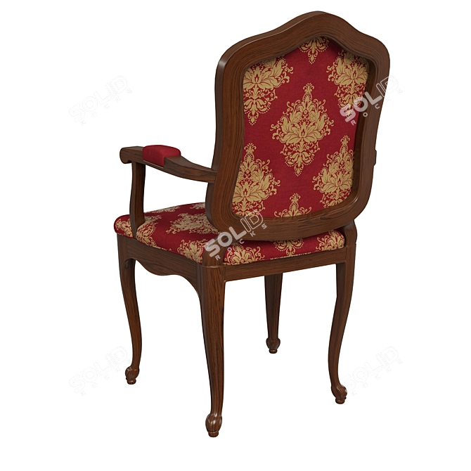 Elegant Wood Chair: 3 Textile Options 3D model image 4