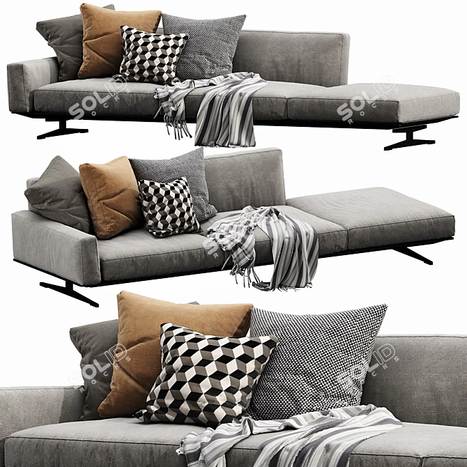 Luxury Flexform Soft Dream Sofa 3D model image 4