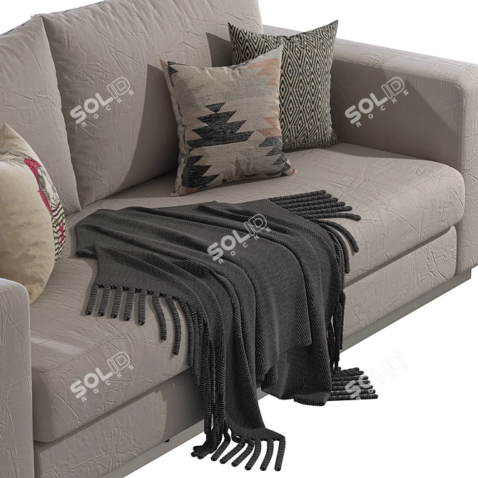 Elegant Reversi XL Sofa 3D model image 3