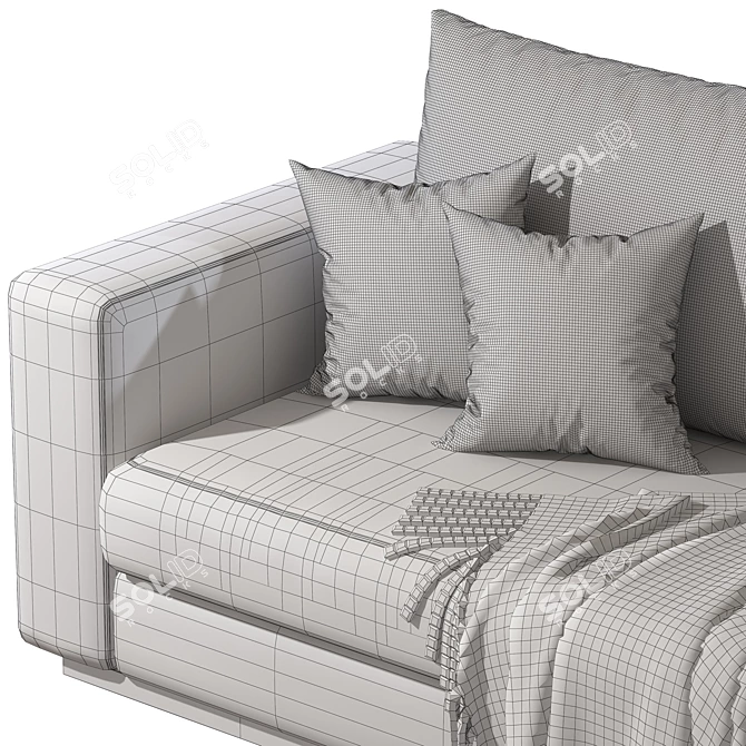 Elegant Reversi XL Sofa 3D model image 4