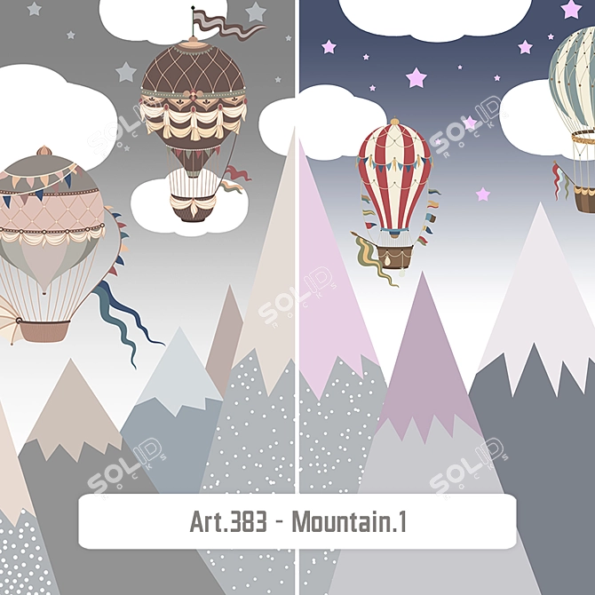 Mountain Art Wallpapers: Seamless & Stunning 3D model image 1