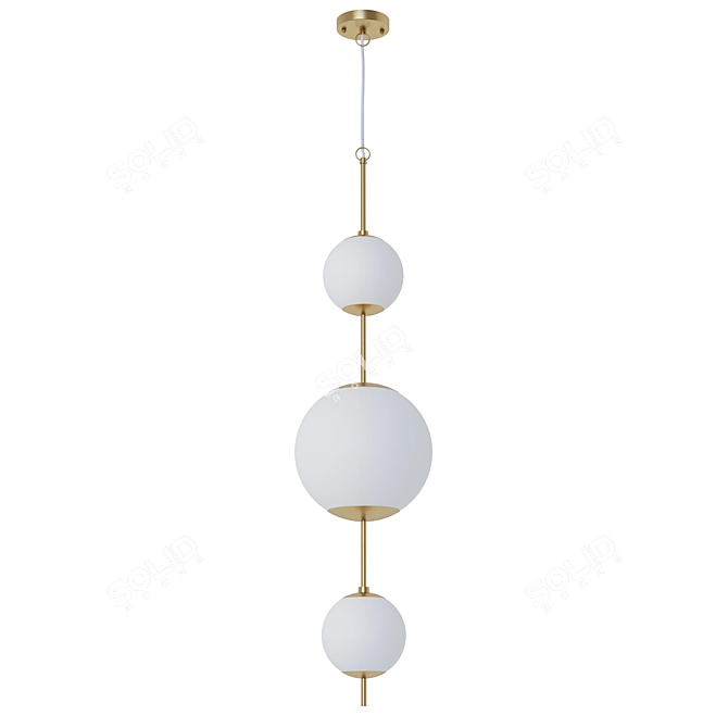 Bubles 1 Suspension: Elegant Glass and Brass Pendant 3D model image 1