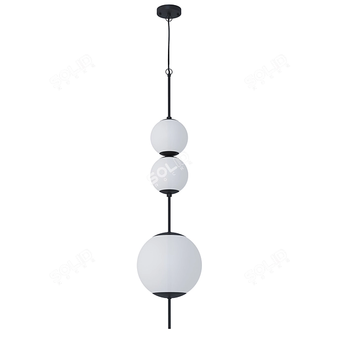 Elegant Brass and Glass Suspension 3D model image 2