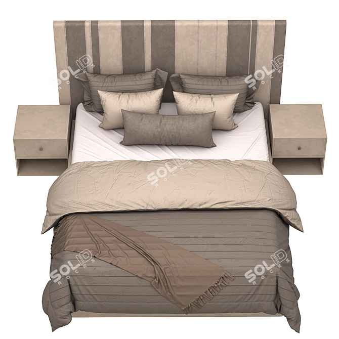 Classic Brown Bed: High-Quality 3D Model 3D model image 3