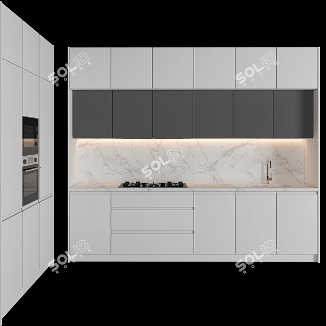 Modern Island Kitchen: Versatile, High-Quality 3D Model 3D model image 2