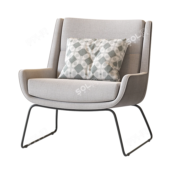 Hush Low Sled Chair 3D model image 4