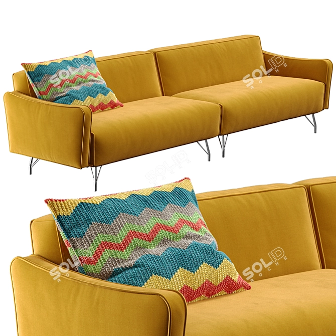 Vibrant Pop Sofa: Sleek and Stylish 3D model image 1