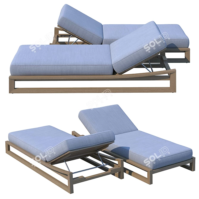 Sebastian Teak Chaise Lounge 3D model image 1