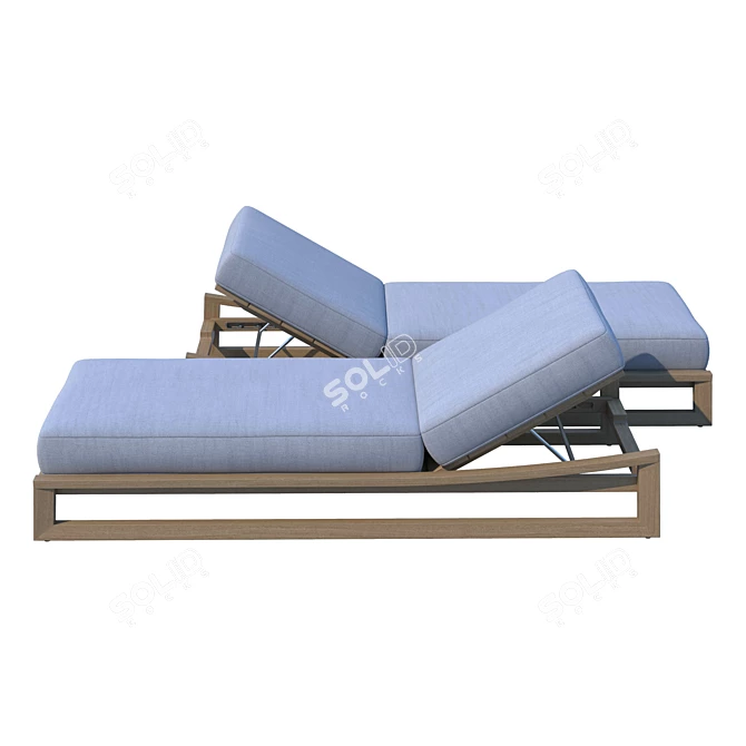 Sebastian Teak Chaise Lounge 3D model image 2