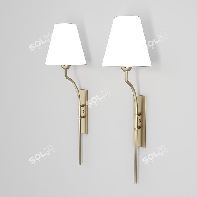 Sleek Modern Wall Sconce 3D model image 1