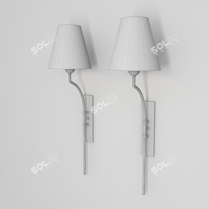 Sleek Modern Wall Sconce 3D model image 2