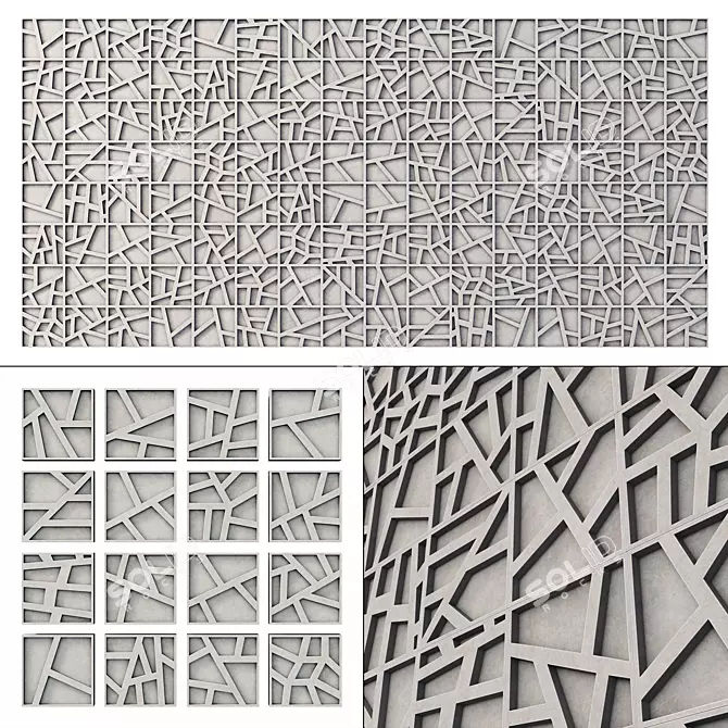 Smooth Tile Concrete Angle Line - N3 3D model image 1
