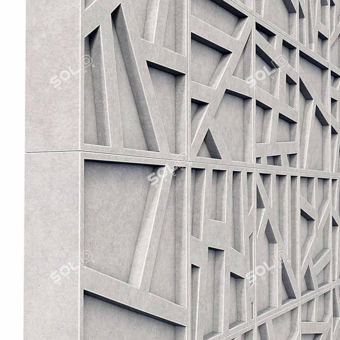 Smooth Tile Concrete Angle Line - N3 3D model image 4