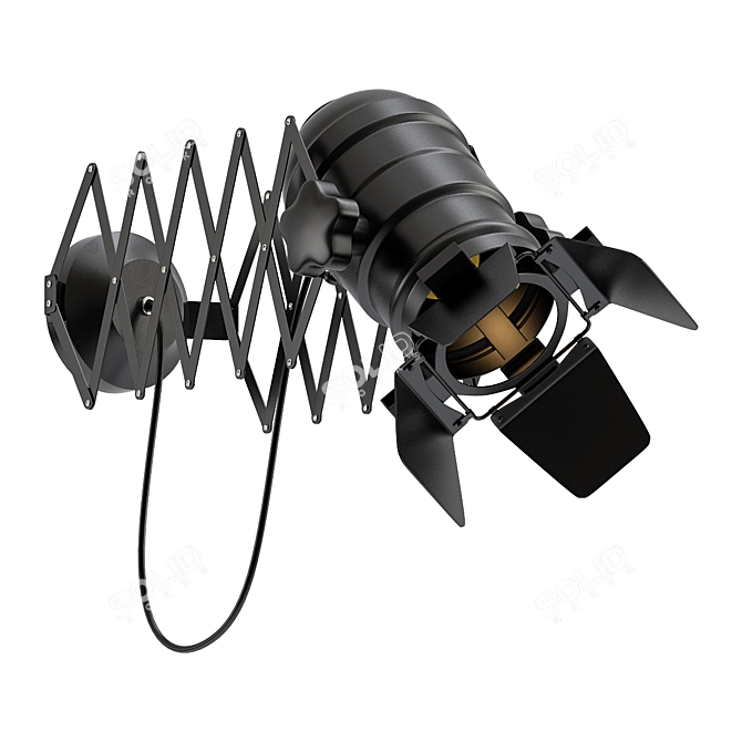 Vintage Hollywood Wall Spotlight 3D model image 1