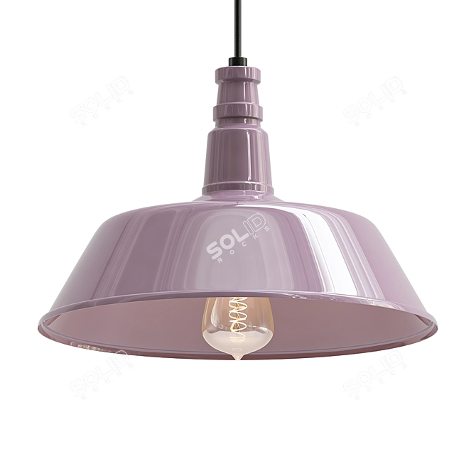 Colorful Retro Industrial Pendant Light 3D model image 1