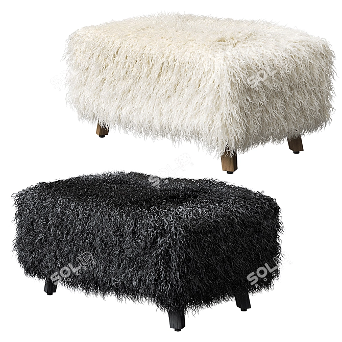 Yeti Cabana Footstool: Luxurious Comfort in Two Stunning Colors 3D model image 1