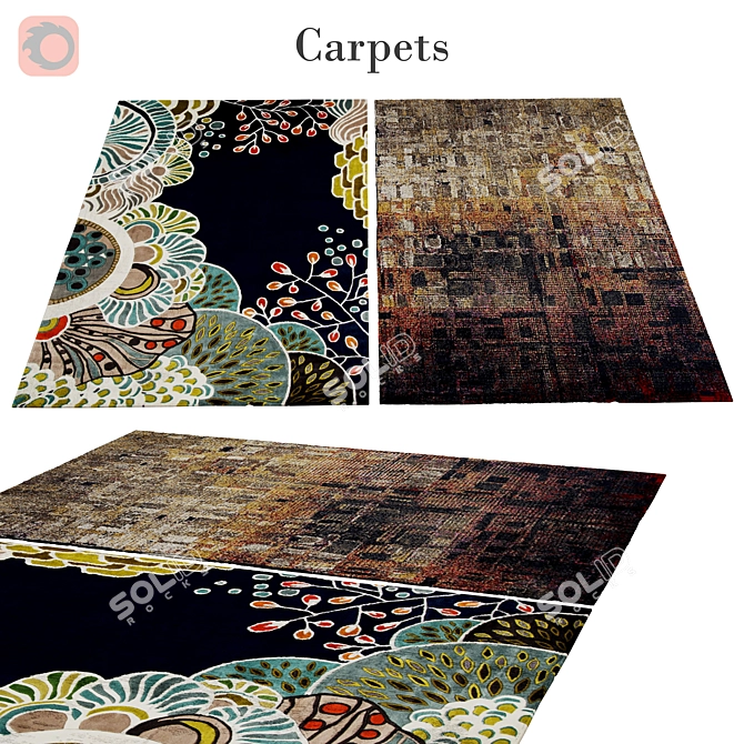 Elegant Polys: 3 888 Rugs 3D model image 1