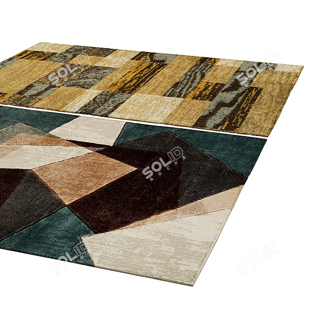 Elegant Polys Vets Rug 3D model image 2