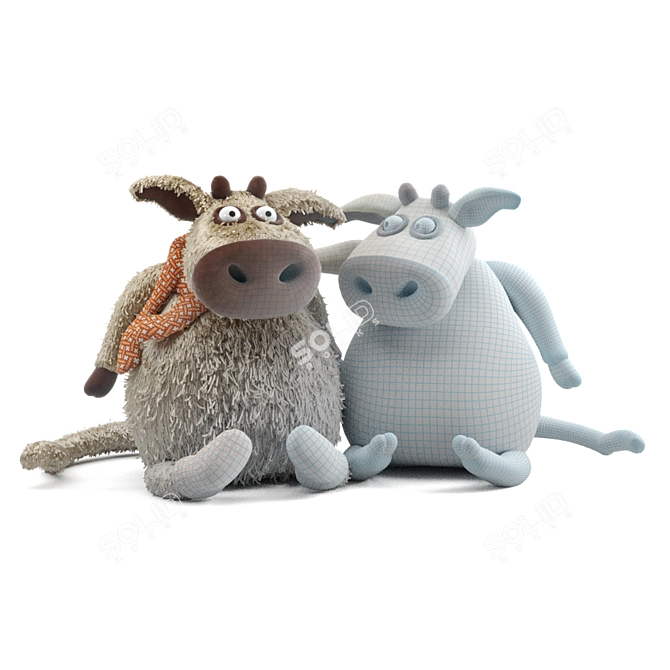 Plush Bull Toy - Symbol of 2021 3D model image 5