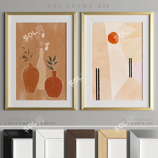 Elegant Art Frame Collection 3D model image 1